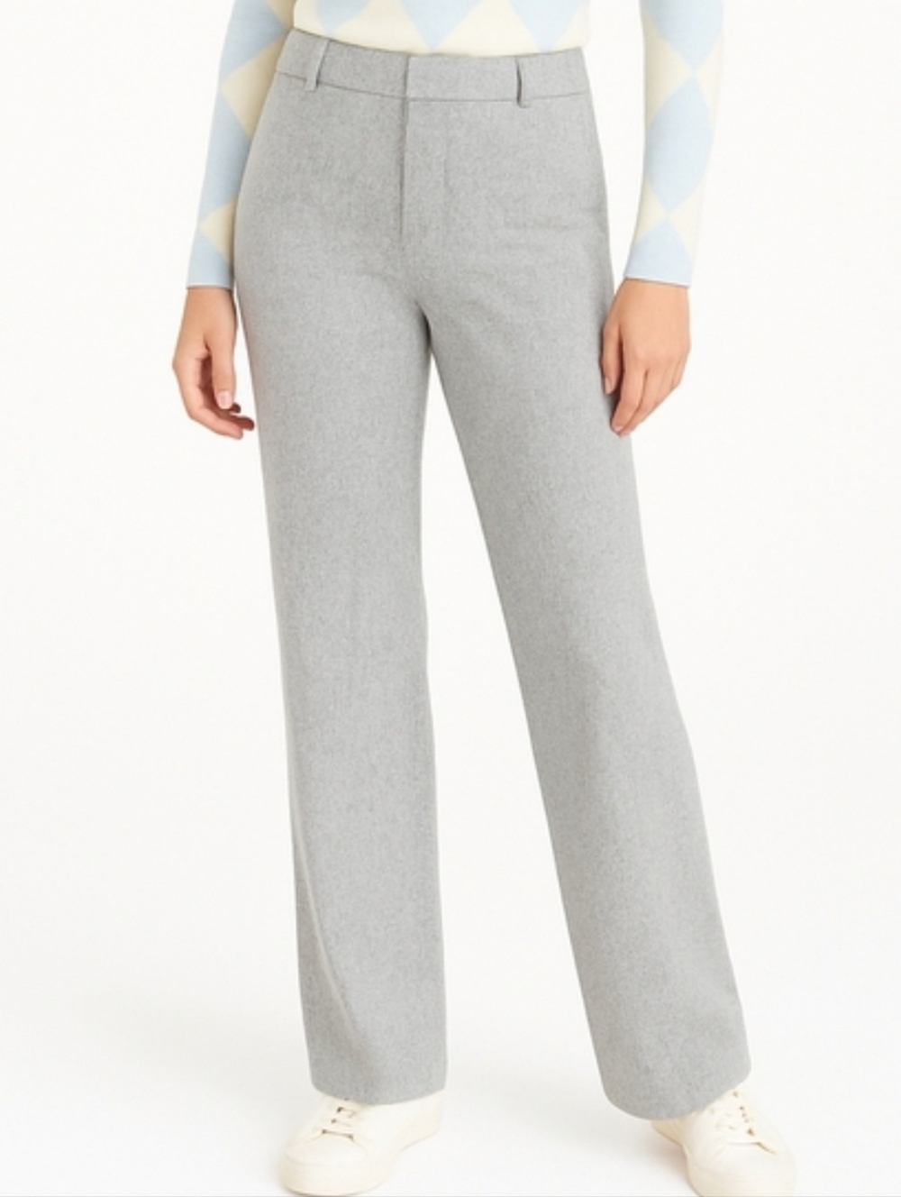 A2 Wool J Crew Trouser Snap Button Lined Gray Slacks 6